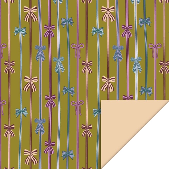 Inpakpapier - Strikjes Olive