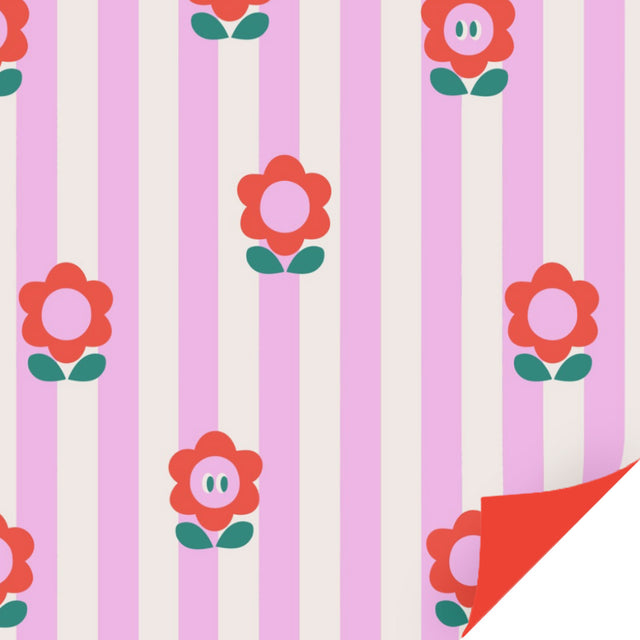Inpakpapier - Streepjes bloem