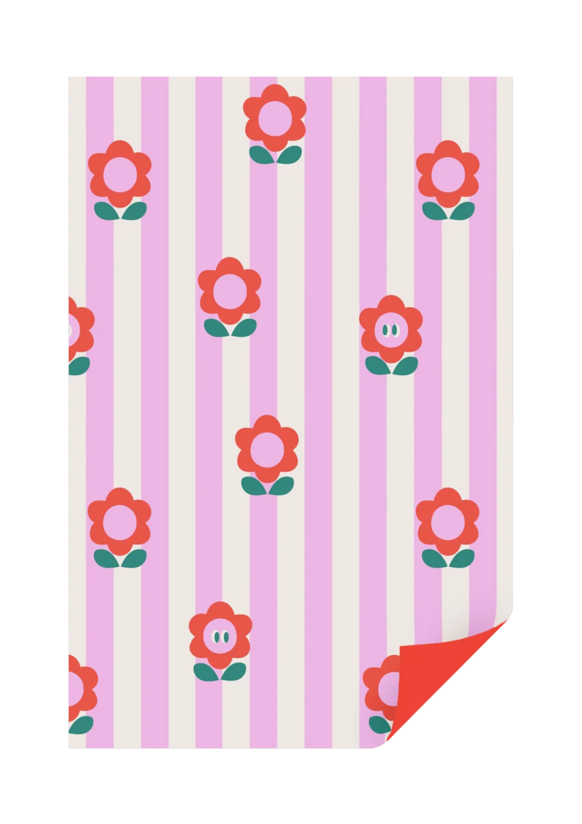 Inpakpapier - Streepjes bloem - Afbeelding 2